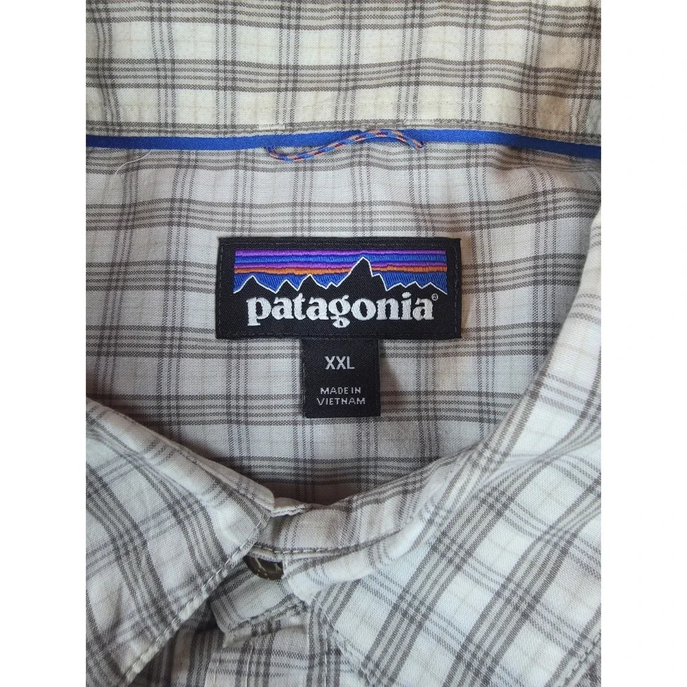 Patagonia Shirt Men's 2XL XXL Plaid Island Hopper Button Down